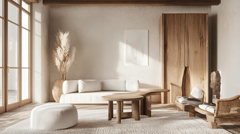 salon w stylu japandi