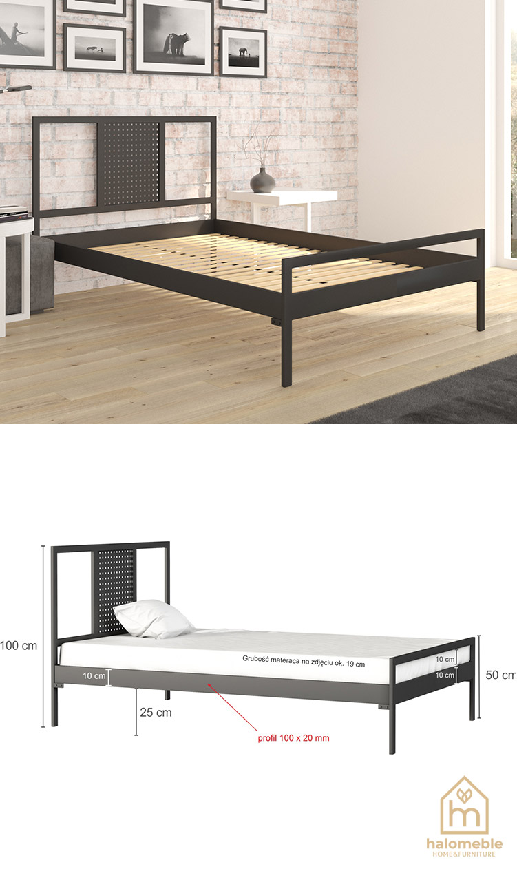łóżko metalowe loft