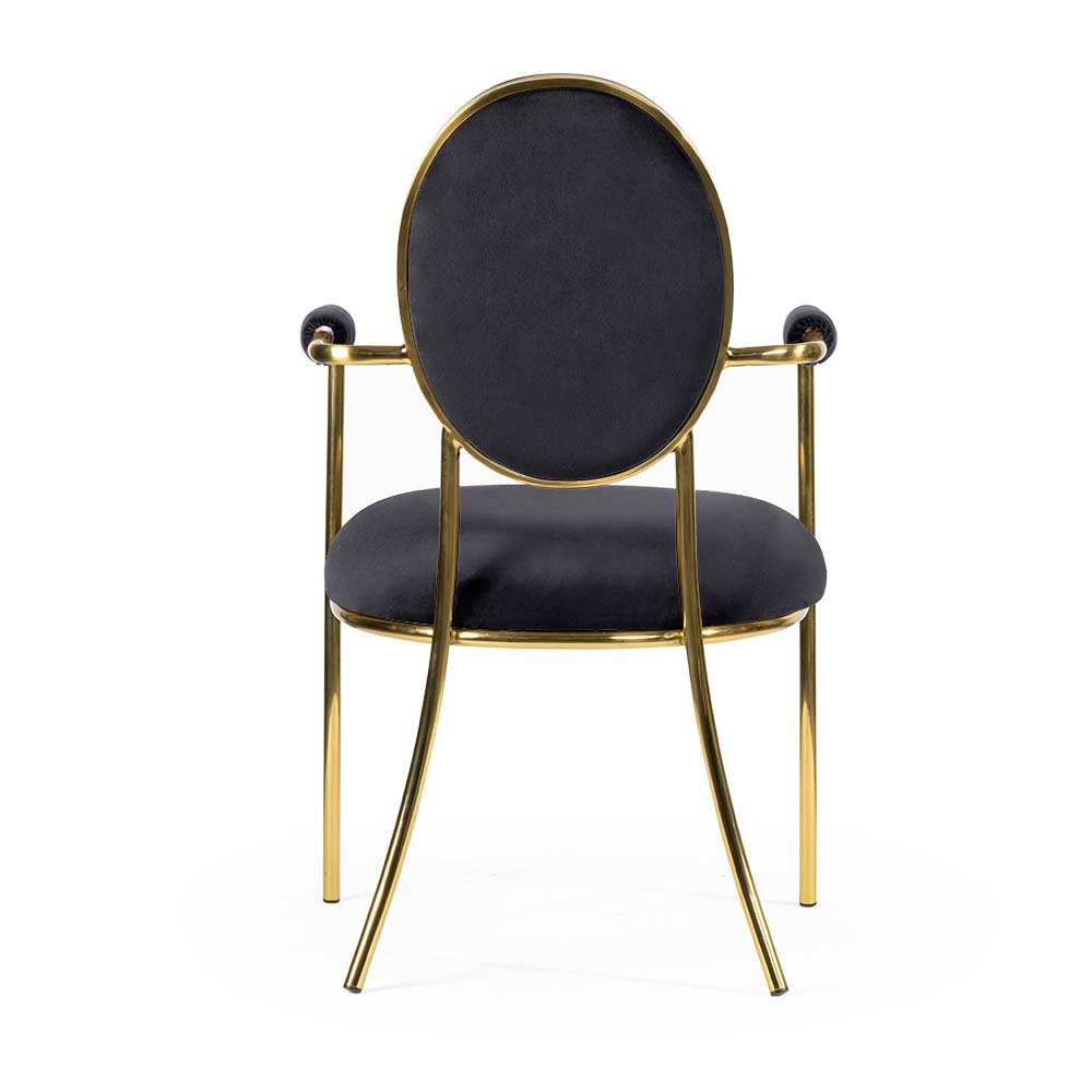 krzesło welurowe na złotych nóżkach czarne