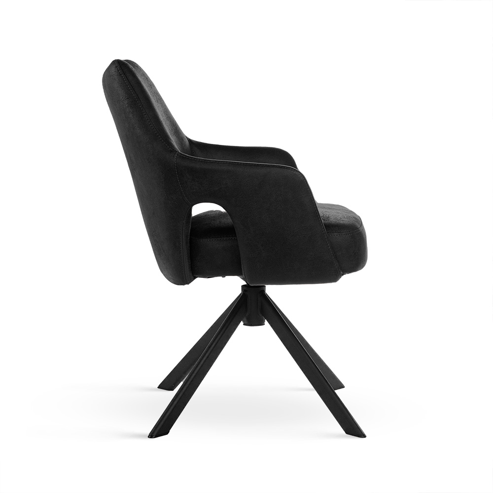 Funkcjonalne krzesło obrotowe VESPER w kolorze antracytowym skóra mielona