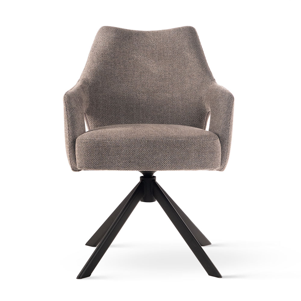 Tapicerowane krzesło obrotowe Vesper w kolorze truflowym