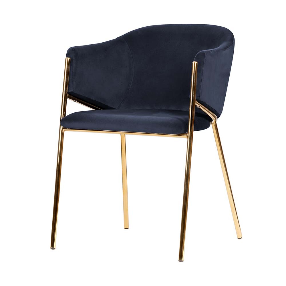 Krzesło  Antala na złotych nogach granatowe