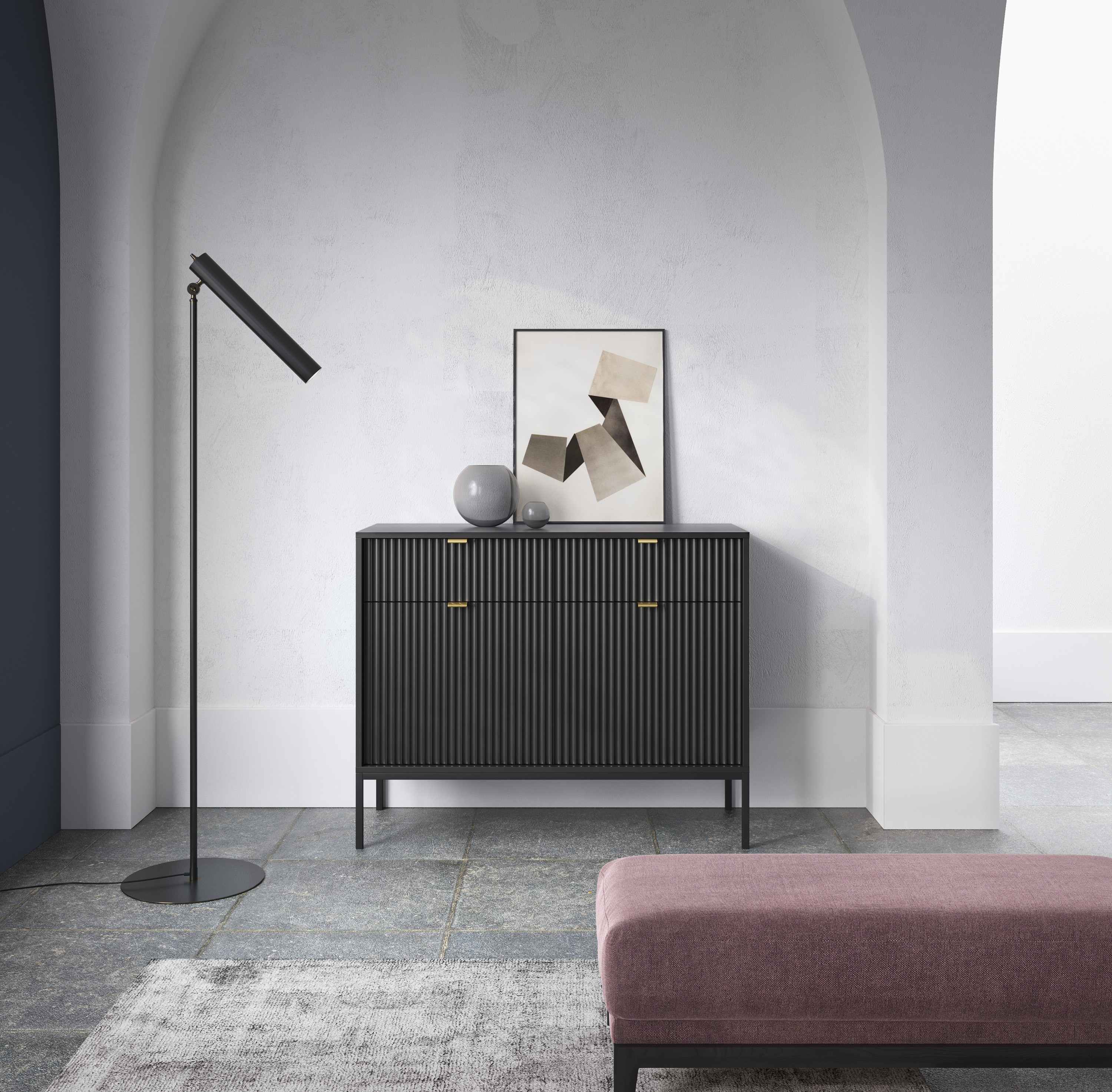 Komoda LAMELO LA02 w kolorze czarnym