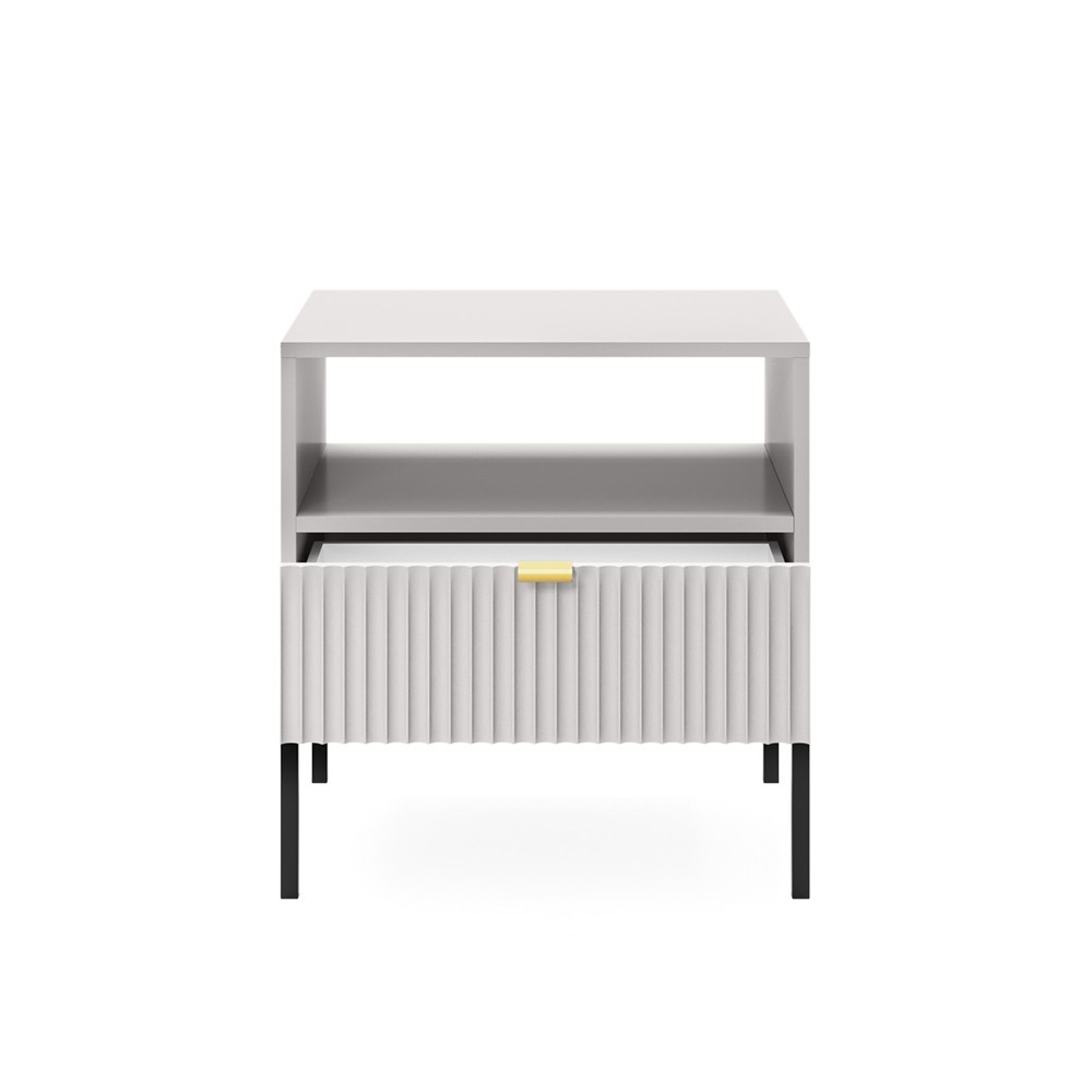 Stolik nocny LAMELO LA06 w kolorze szary na czarnych nogach