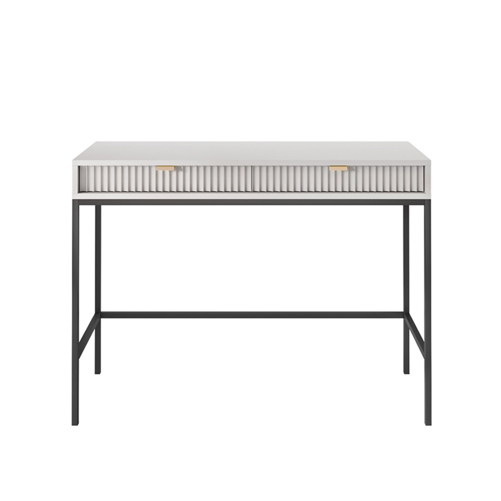 Biurko LAMELO LA07 w kolorze szarym na czarnych nogach