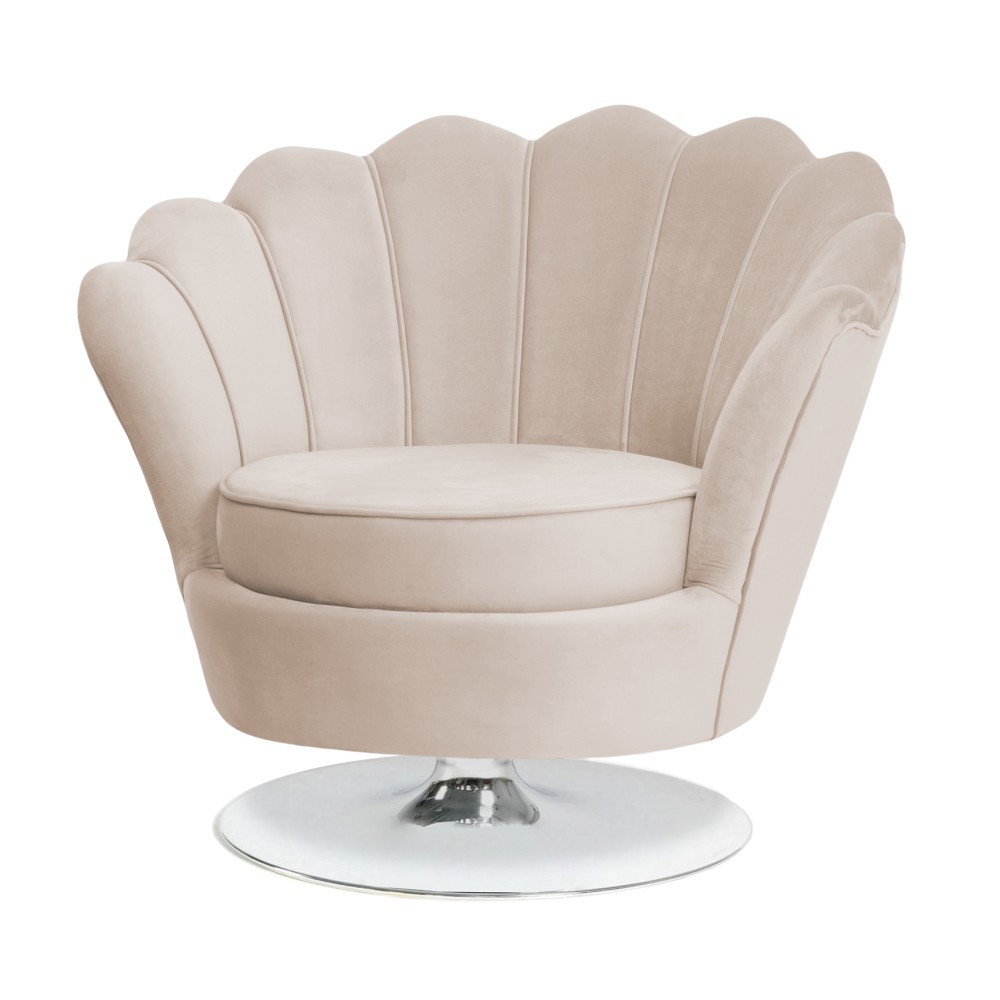 Obrotowy fotel MUSZELKA w tkaninie do wyboru