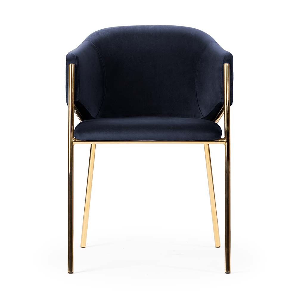 Krzesło  Antala na złotych nogach granatowe