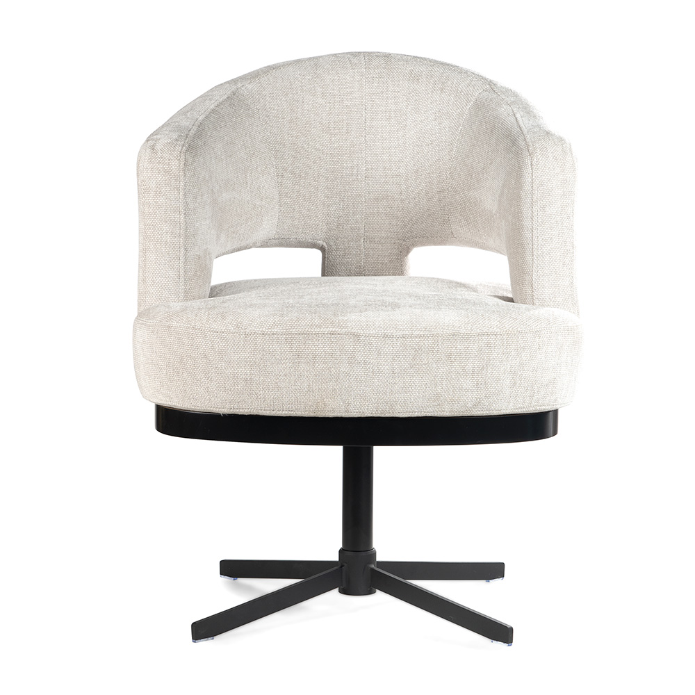 Duże krzesło fotelowe na obrotowej nodze TESSA z wyborem tkaniny i nogi