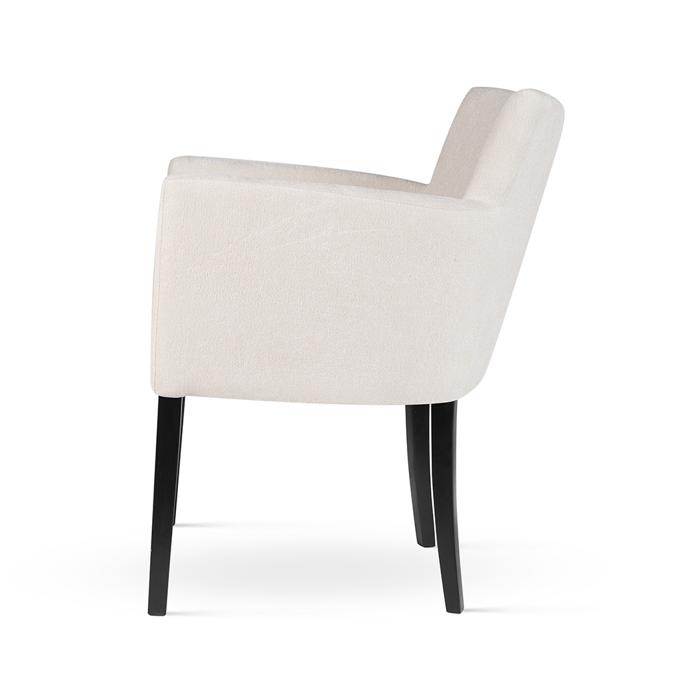 Krzesło kubełkowe na drewnianej nodze AZURRO