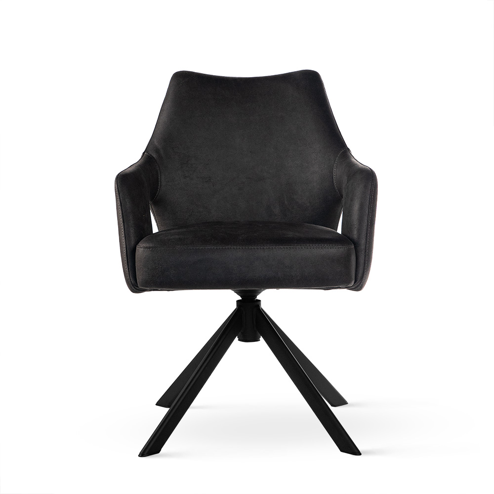 Funkcjonalne krzesło obrotowe VESPER w kolorze antracytowym skóra mielona