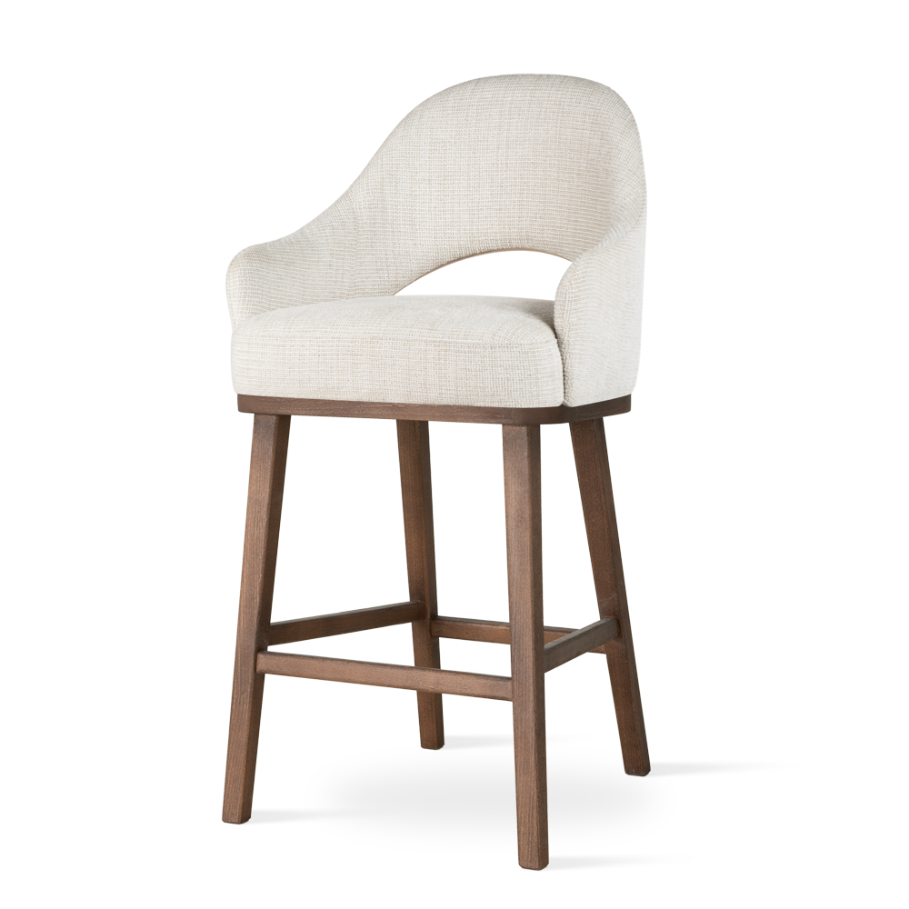 Nowoczesny hoker barowy na drewnianej nodze GODA  Supreme Wood M