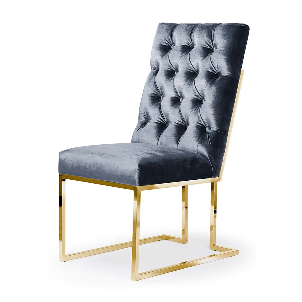 Luksusowe krzesło PAUL na złotej oraz srebrnej podstawie