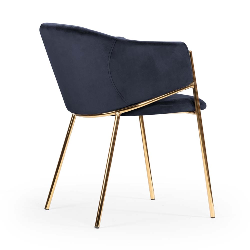 Krzesło  Antala na złotych nogach granatowe