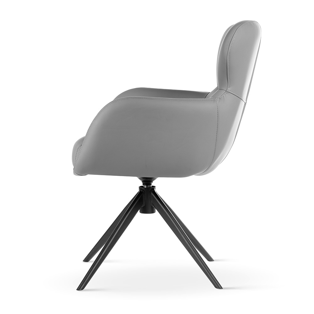 Krzesło obrotowe skóra naturalna HEATHER szary/czarny