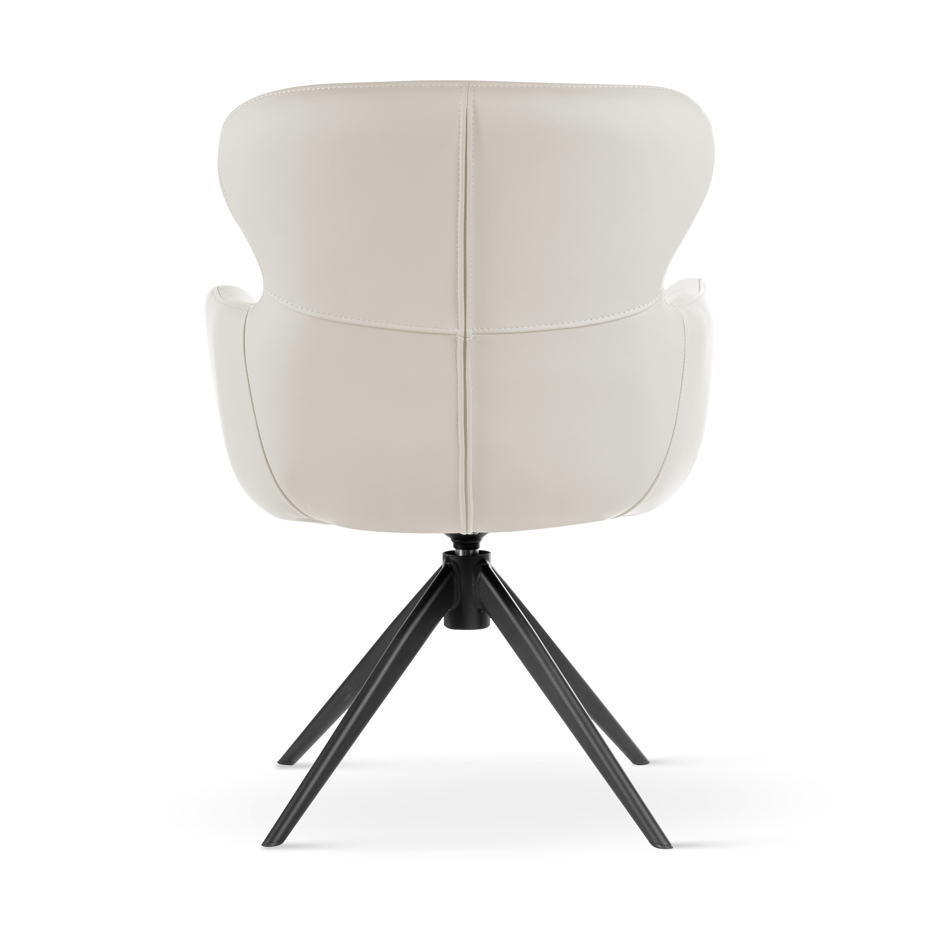 Krzesło obrotowe skóra naturalna HEATHER kremowy/czarny