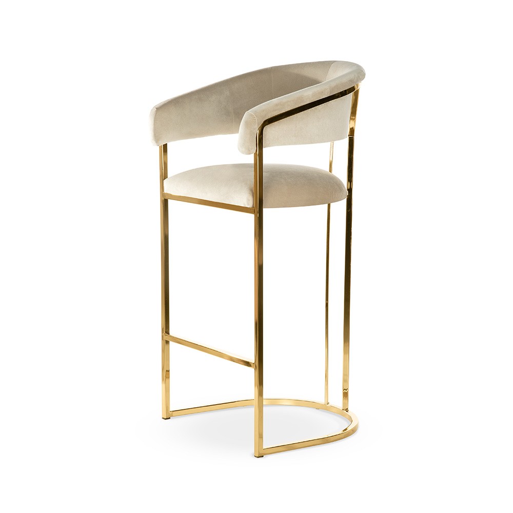 Eleganckie krzesło barowe Marcille II na złotych nogach