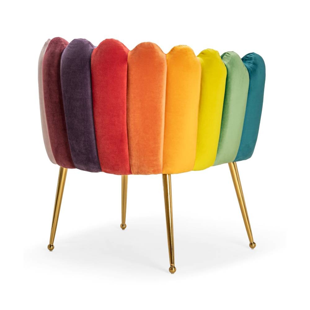 Kolorowe krzesło patchwork LILI Rainbow z personalizacja nóg