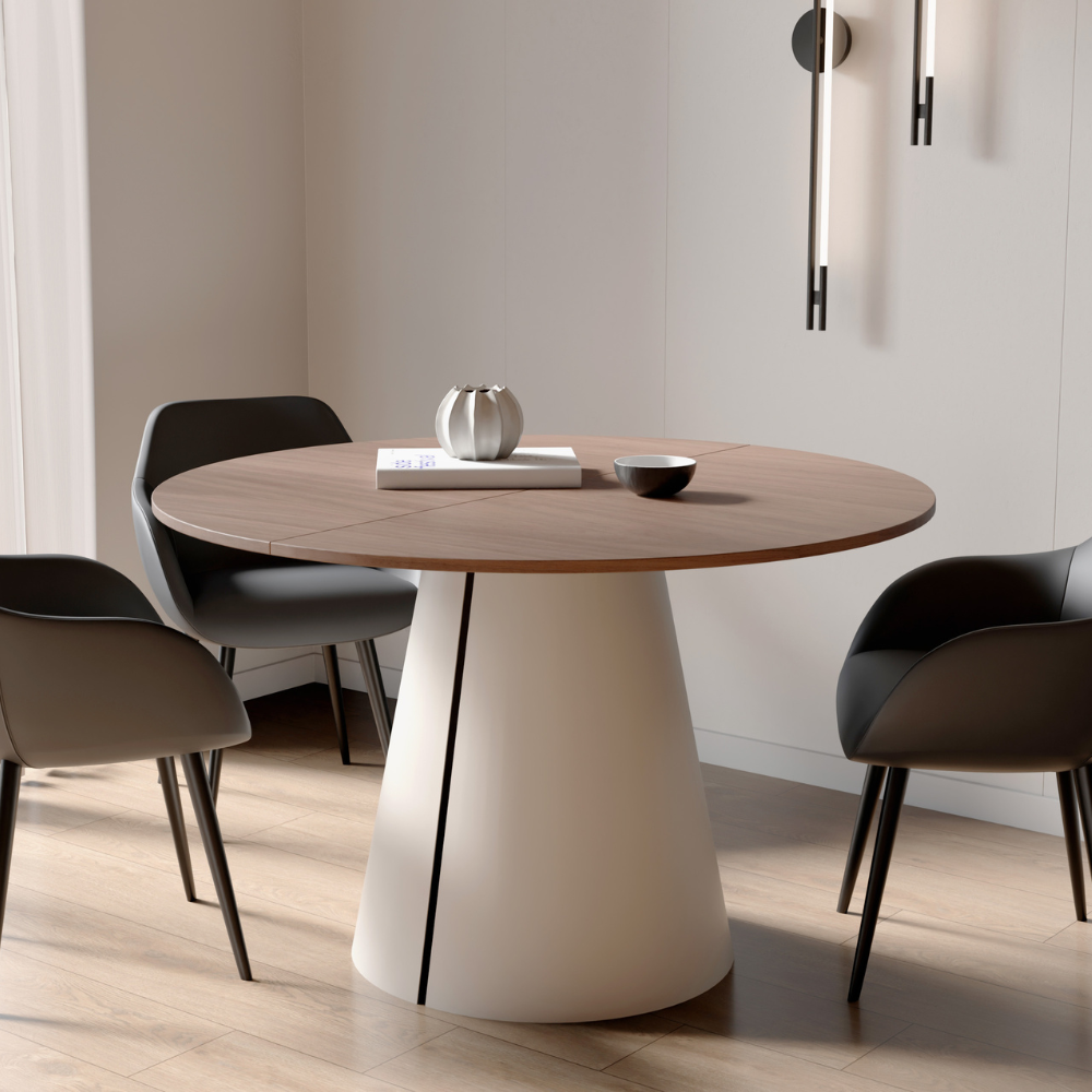 Stół okrągły rozkładany CALMAY 100 CM – nowoczesny design