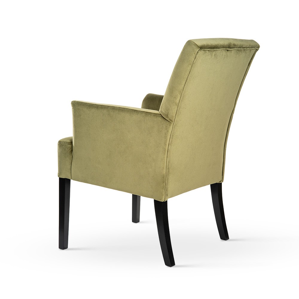 Fotel GALA z podłokietnikami na drewnianych nogach