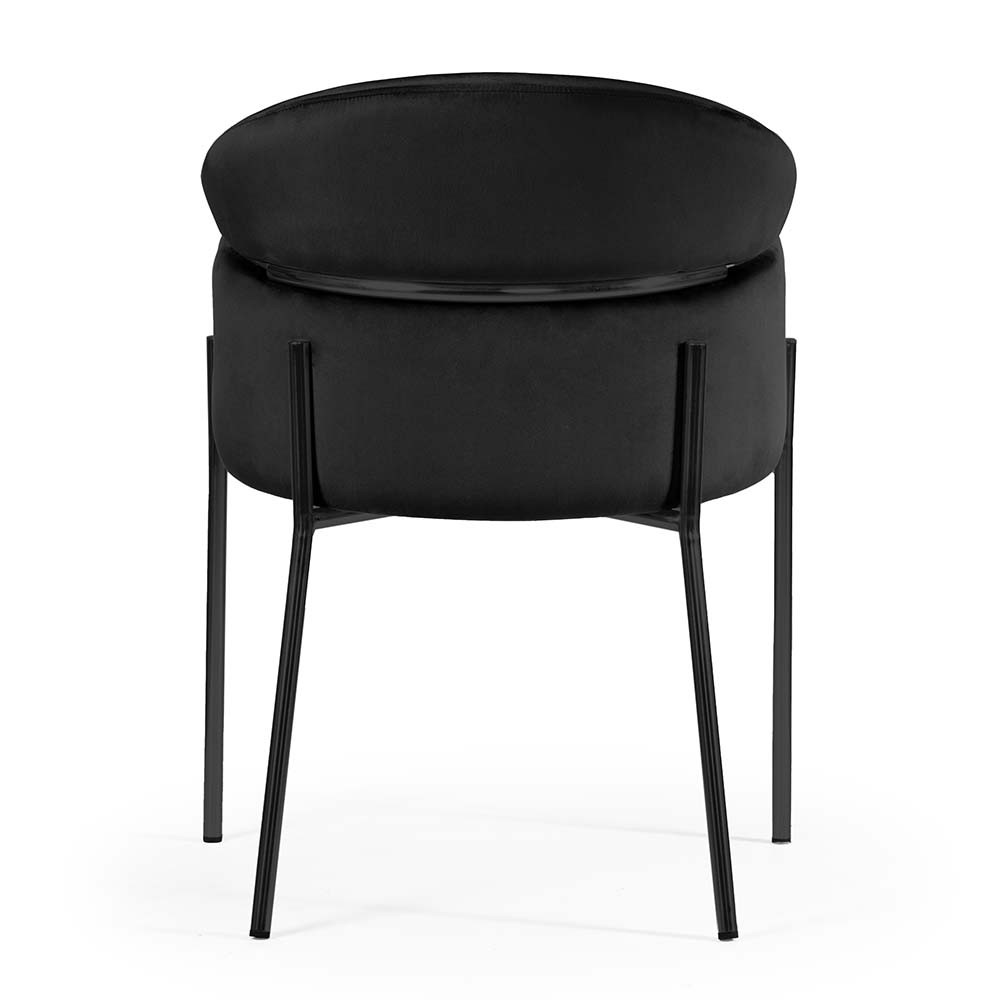 Stylowe krzesło BREDA w kolorze czarnym na lekkich czarnych nogach