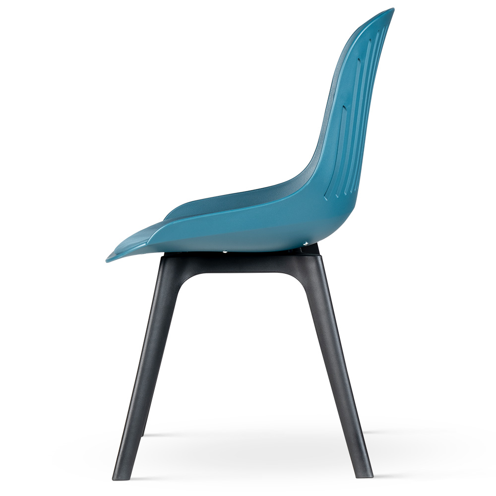Niebieskie krzesło ogrodowe COCO na czarnej nodze