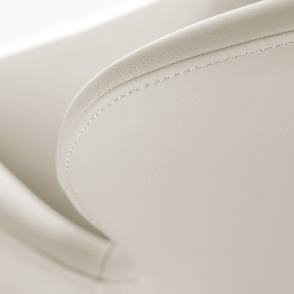 Krzesło obrotowe skóra naturalna HEATHER kremowy/czarny