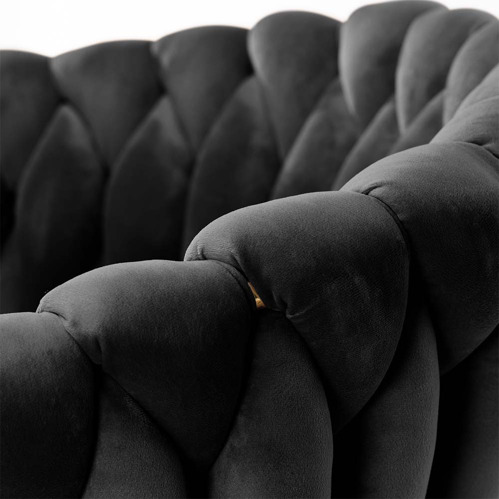 Modne krzesło jadalniane Rosa na złotych nogach z czarnym welurem