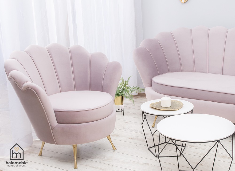 Fotel glamour MUSZELKA z personalizacją