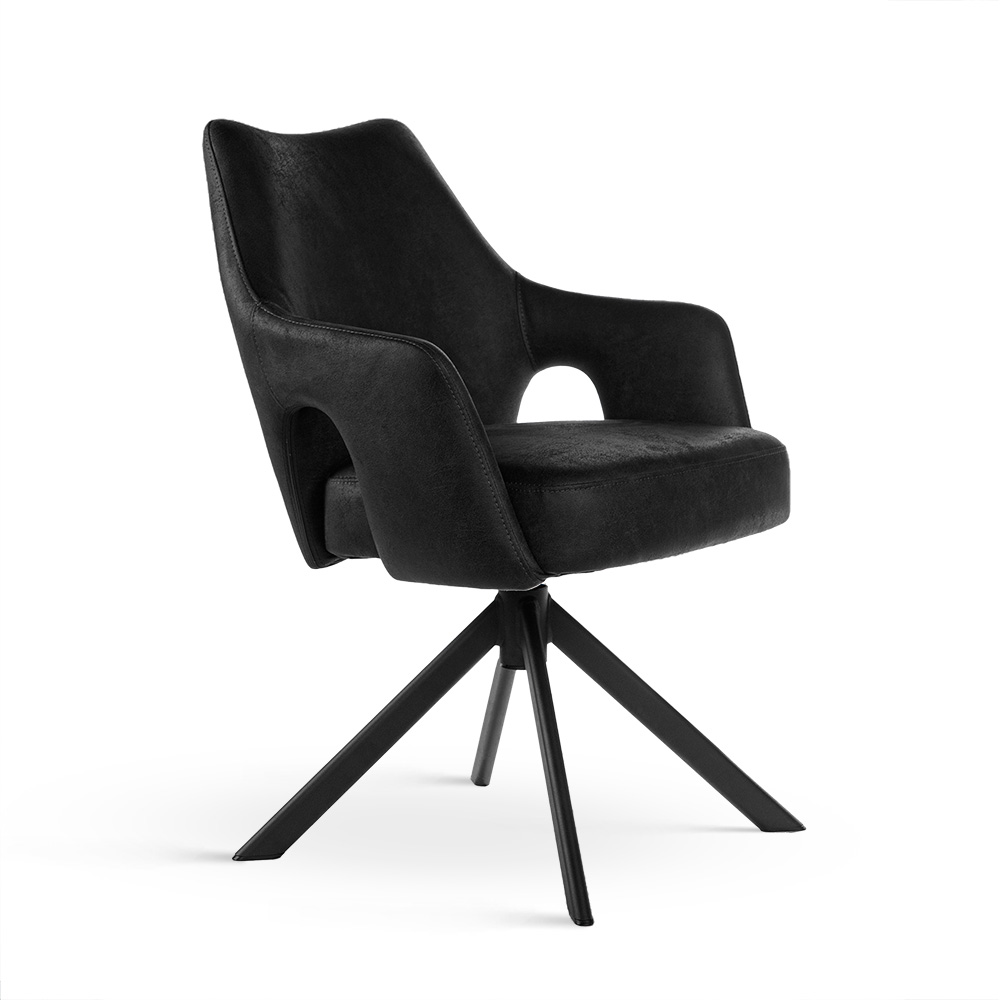 Funkcjonalne krzesło obrotowe VESPER w kolorze antracytowym skóra mielona