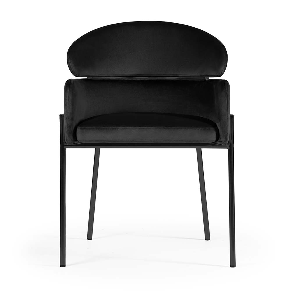 Stylowe krzesło Breda w kolorze czarnym na lekkich czarnych nogach