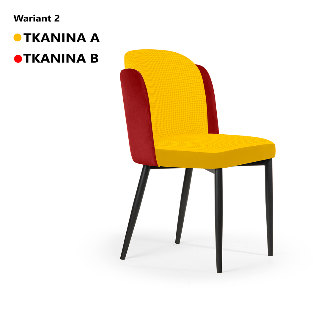 Krzesło tapicerowane BEETLE Twist na czarnych nogach obrót