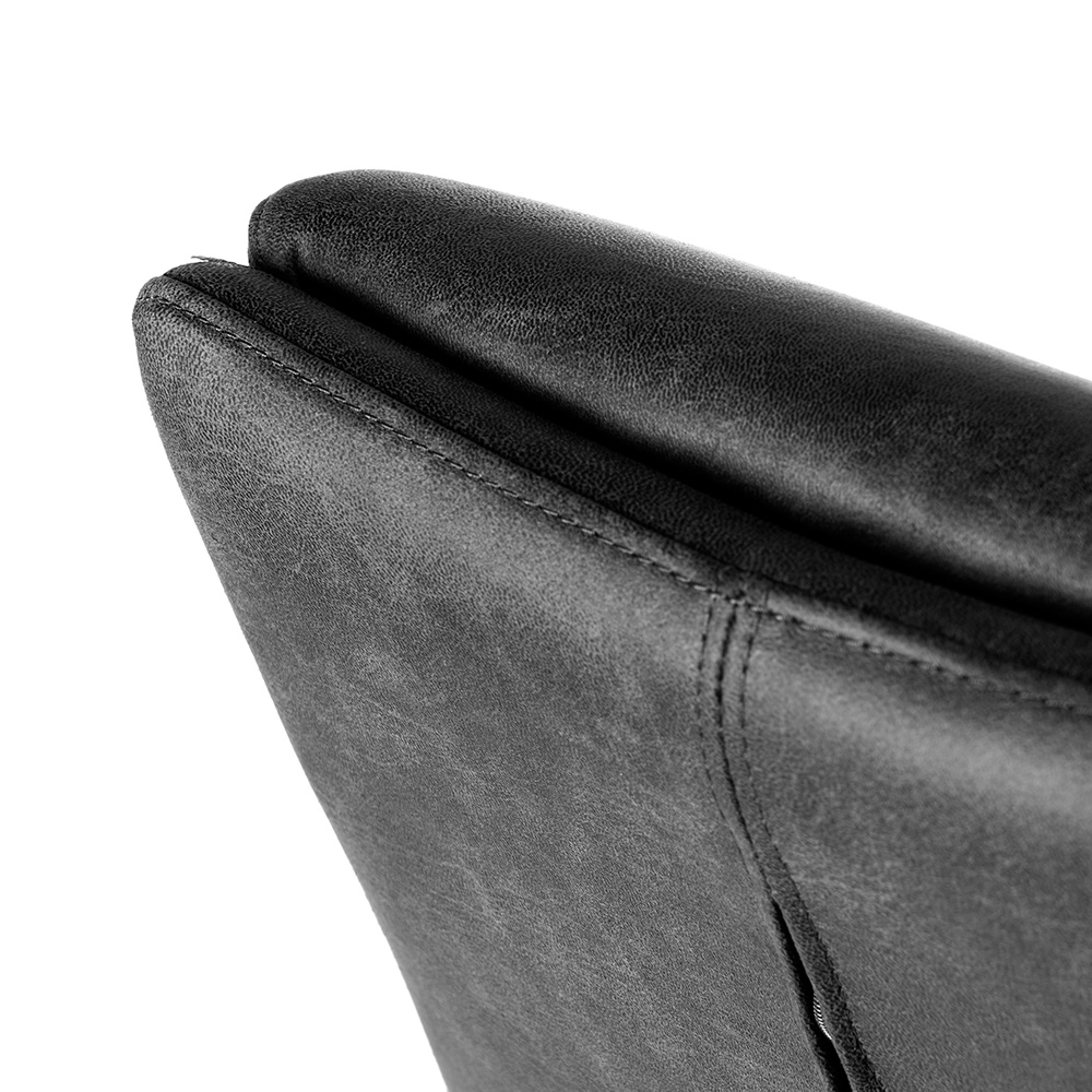 Krzesło obrotowe skóra mielona CIPHER antracytowe/ noga czarna