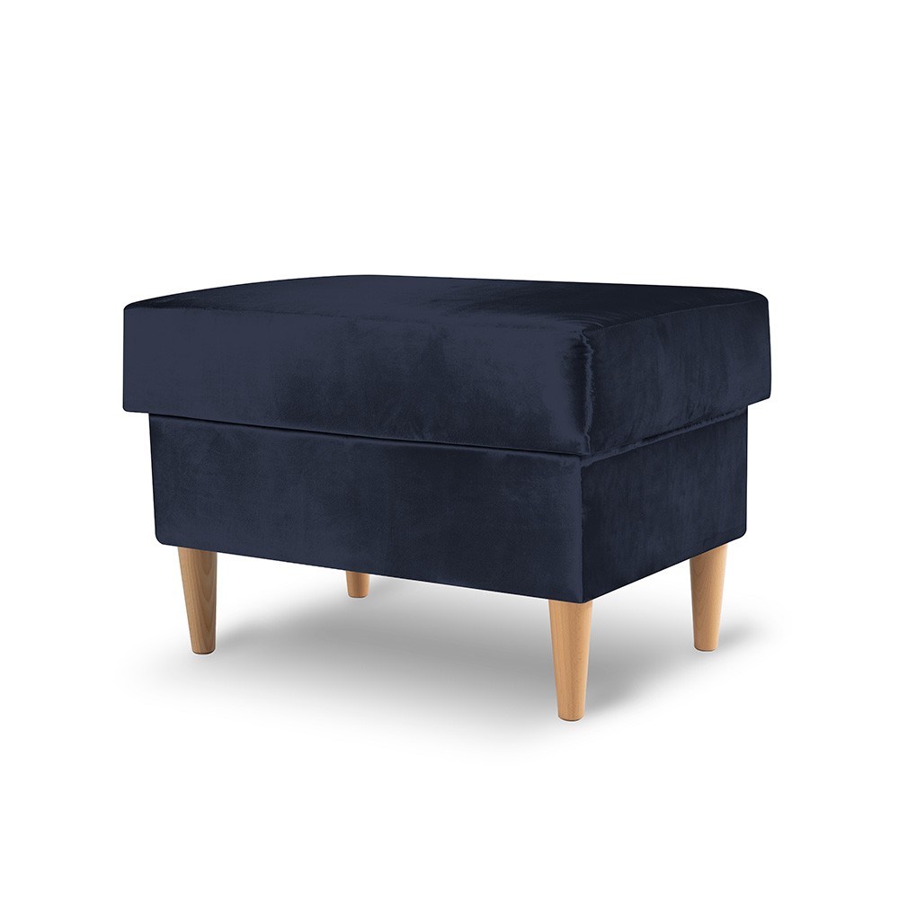 Fotel uszak Vako w zestawie z podnóżkiem granatowy