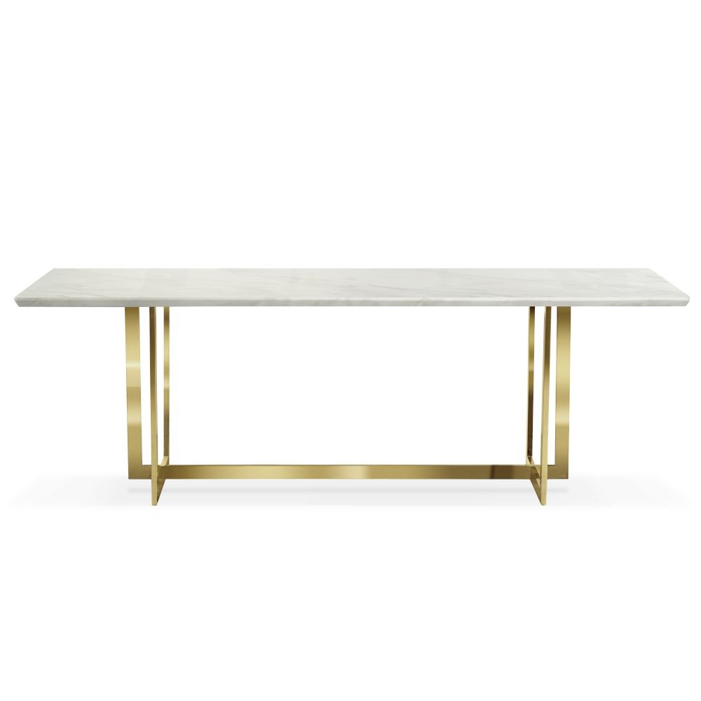 Stół glamour biały  AURORA nogi w kolorze złoty / srebrny