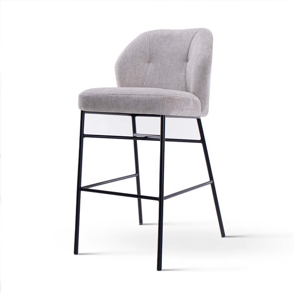 Duży wygodny hoker Irys 70 cm L. Nogi Czarne Z Personalizacją Tkaniny