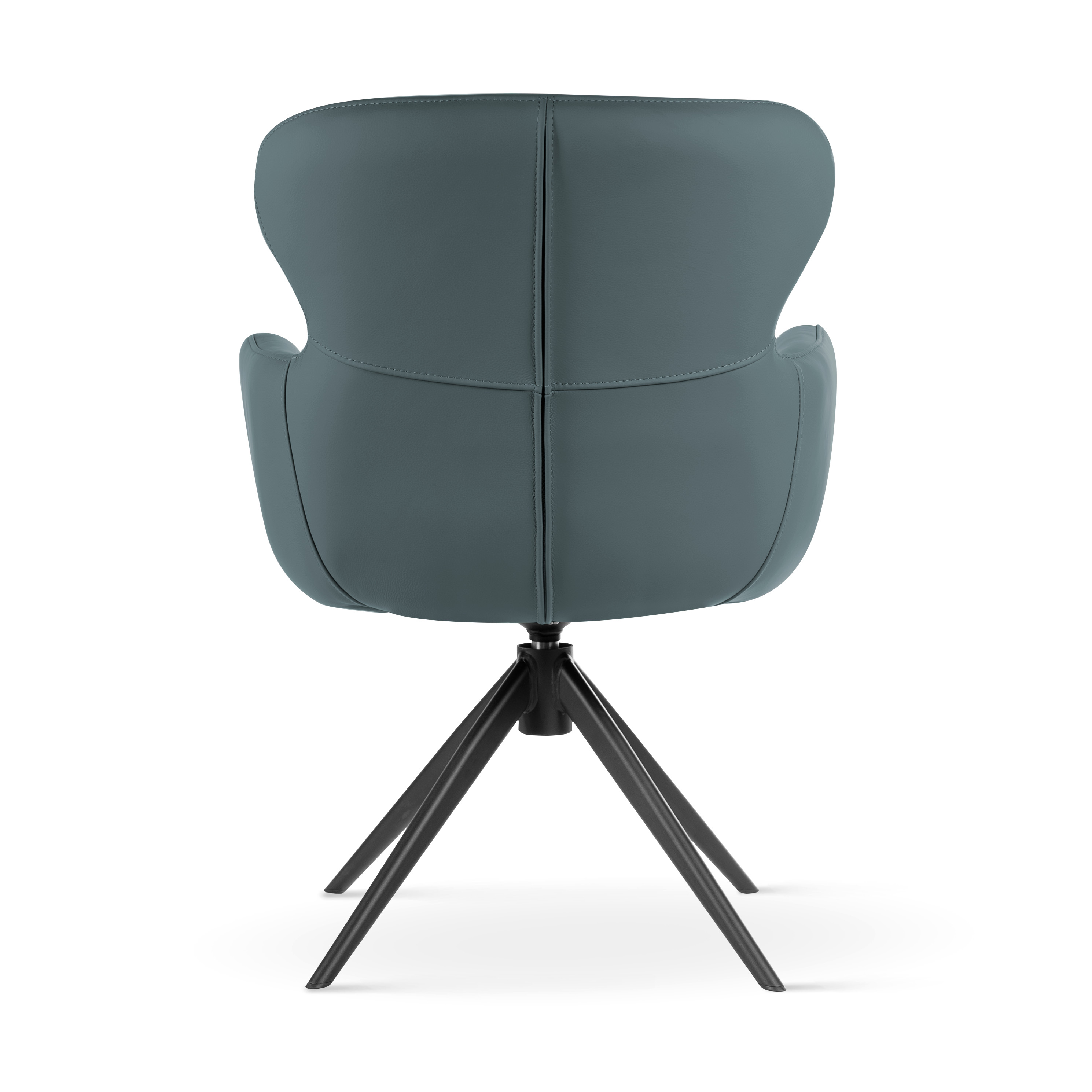 Krzesło obrotowe skóra naturalna HEATHER szaroniebieski/czarny