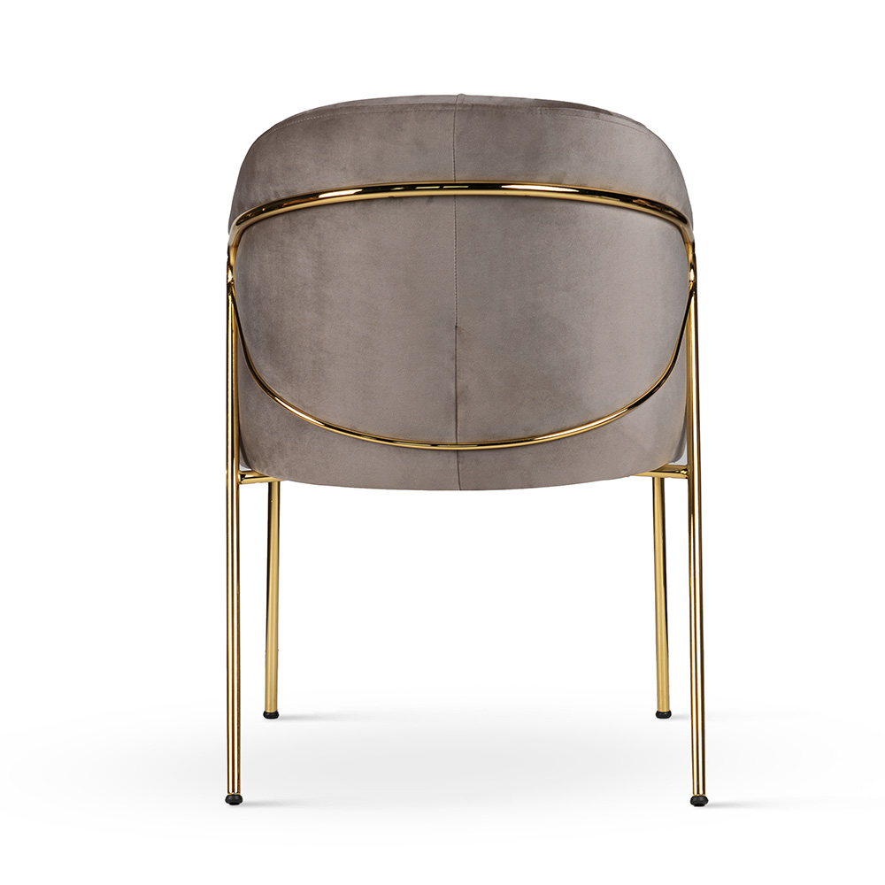 Nowoczesne krzesło tapicerowane TOMMY beż/nogi złote