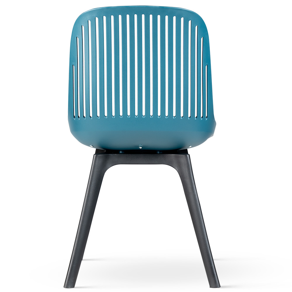 Niebieskie krzesło ogrodowe COCO na czarnej nodze