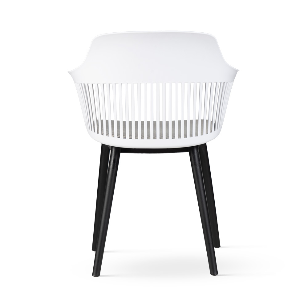 Nowoczesne krzesło z tworzywa i podłokietnikami FOXY biały