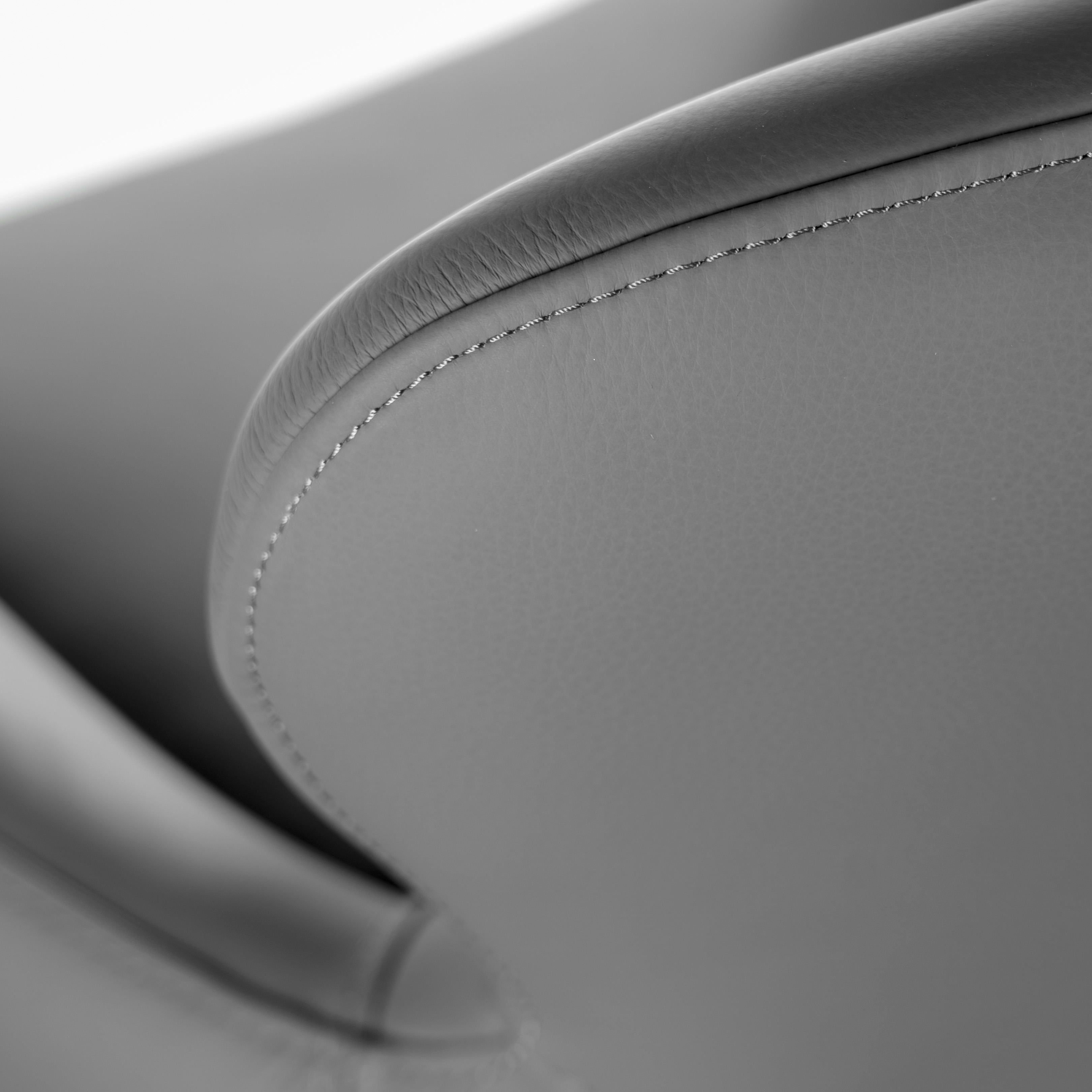 Krzesło obrotowe skóra naturalna HEATHER szary/czarny