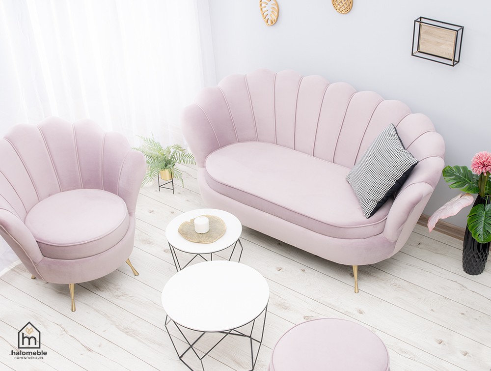 Fotel glamour MUSZELKA z personalizacją