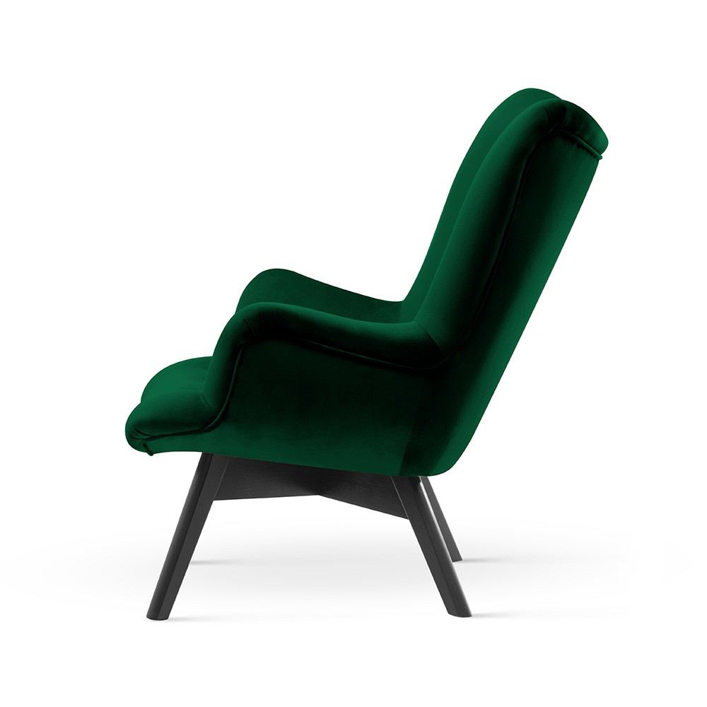 Zielony fotel uszak Angel w stylu skandynawskim