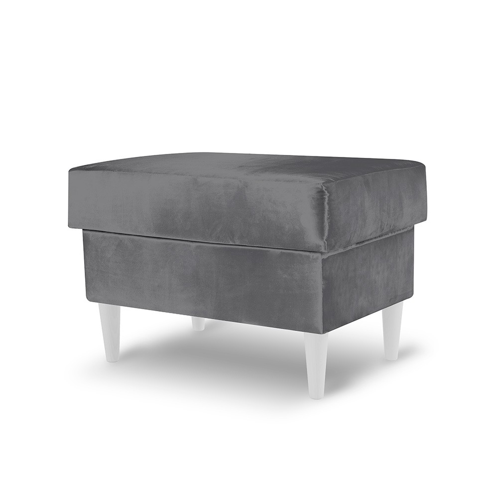 Grafitowy fotel uszak VAKO w zestawie z podnóżkiem