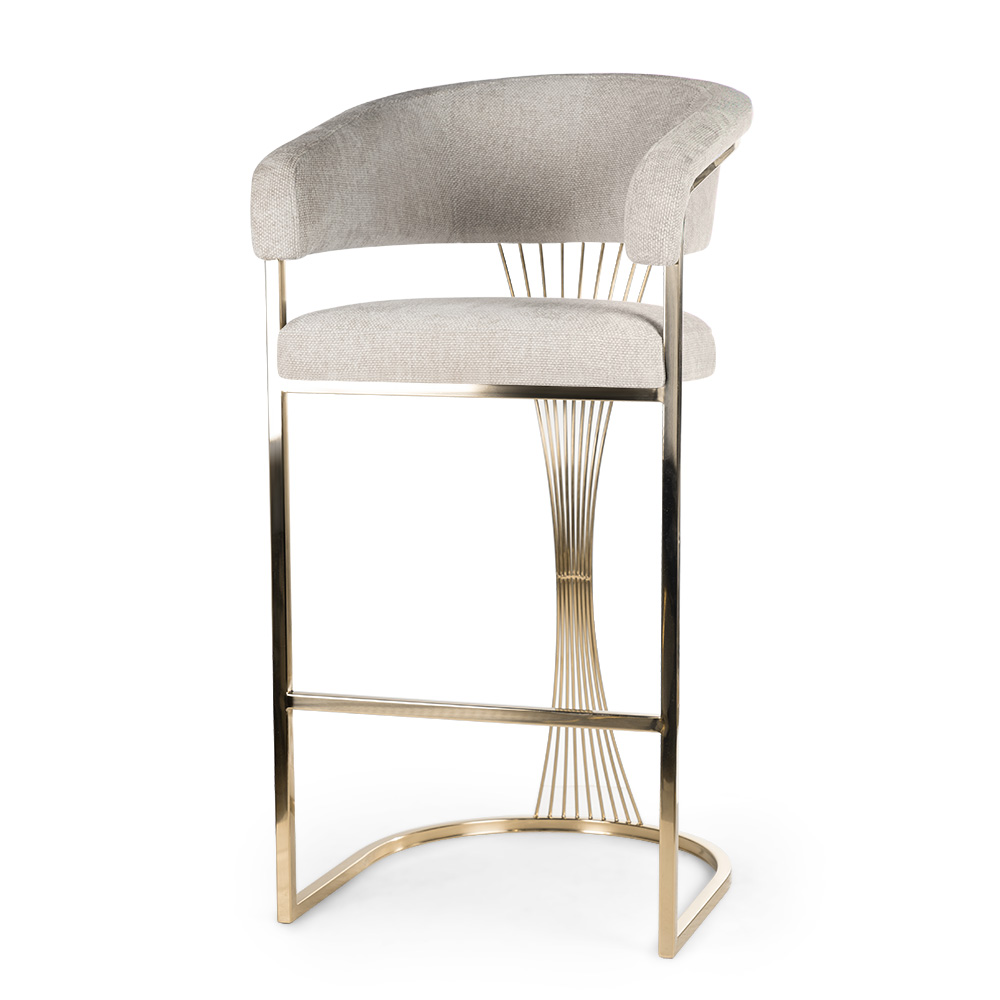 Elegancki hoker barowy MARCILLE III M w stylu glamour