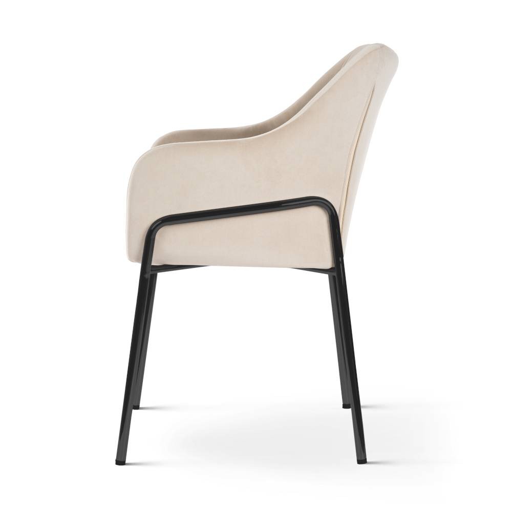 Krzesło kubełkowe ENZO na cienkich czarnych nogach