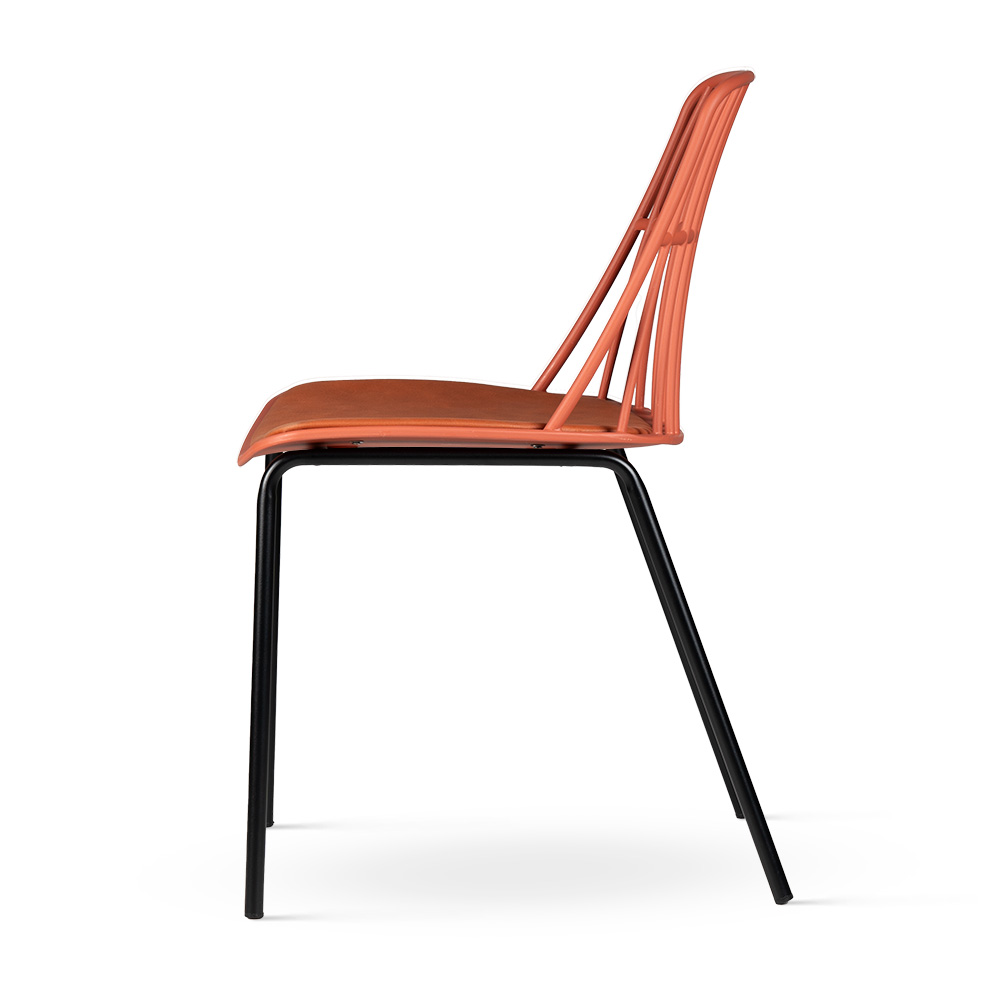 Wygodne krzesło z tworzywa sztucznego SYLVA pomarańczowe