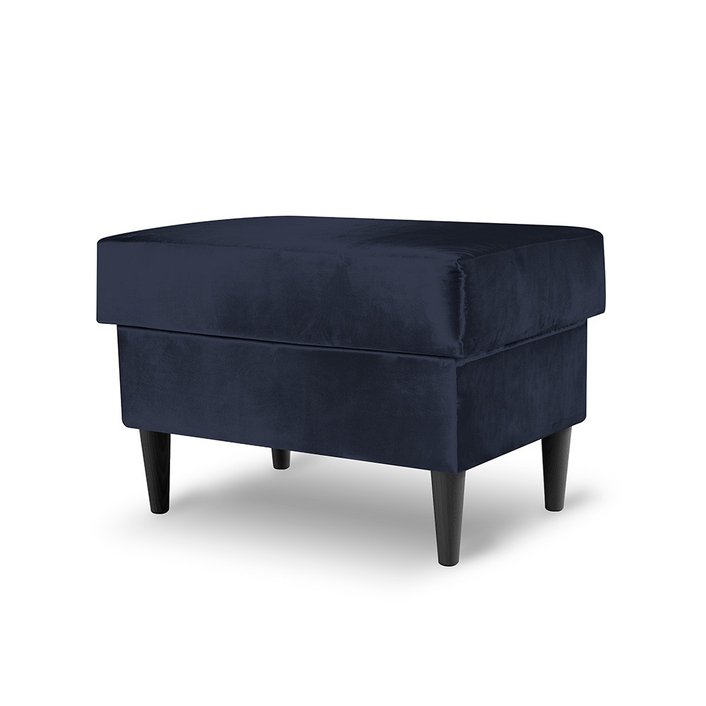 Fotel uszak Vako w zestawie z podnóżkiem granatowy