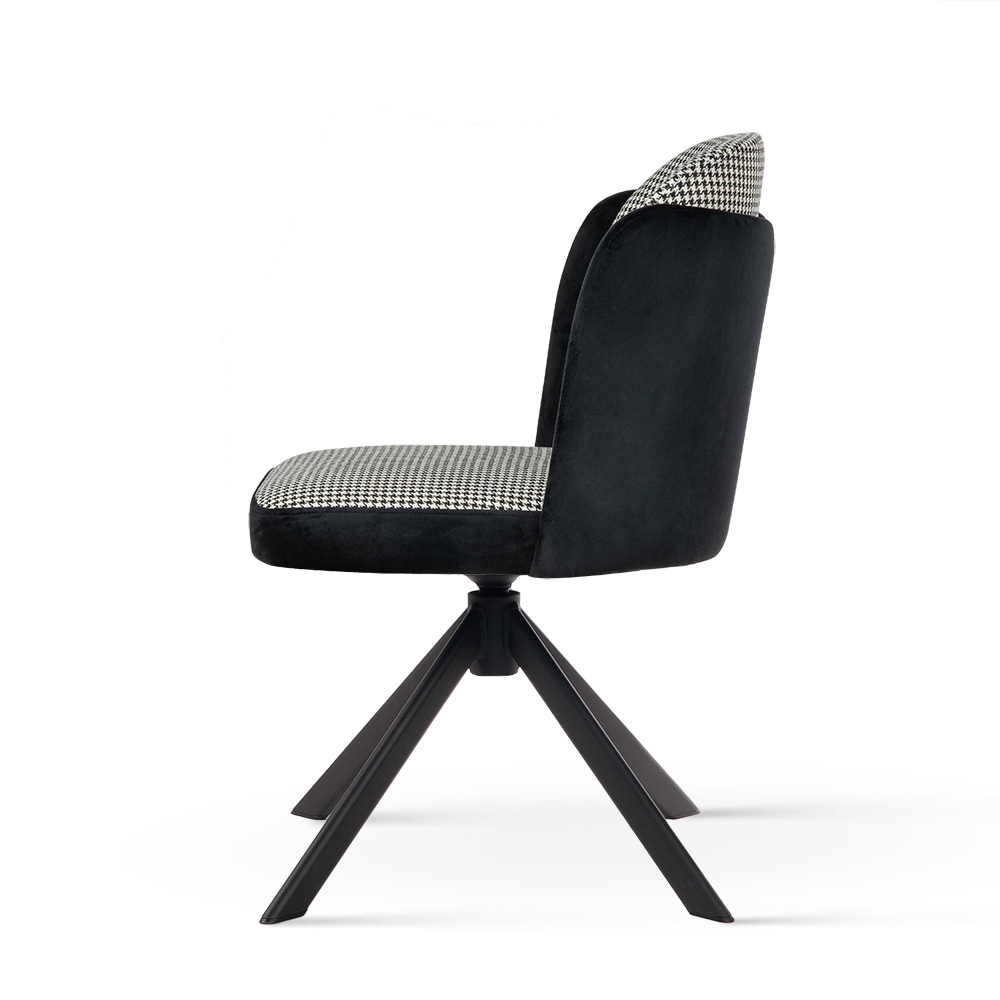 Krzesło tapicerowane BEETLE Twist na czarnych nogach obrót
