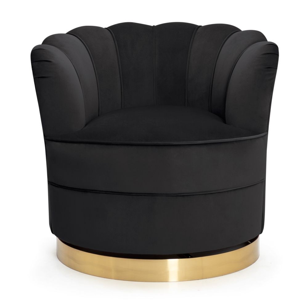 Fotel obrotowy Muszelka czarno-złoty SISI