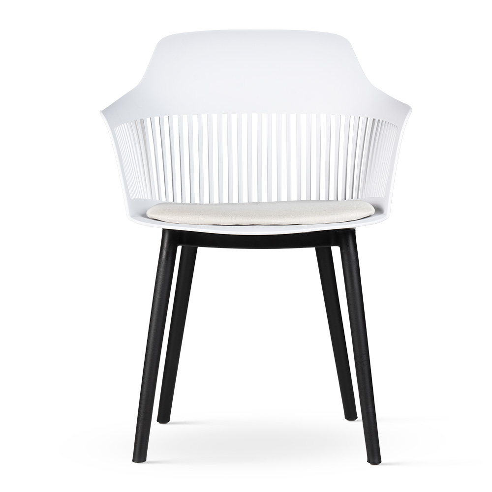 Nowoczesne krzesło z tworzywa i podłokietnikami FOXY biały